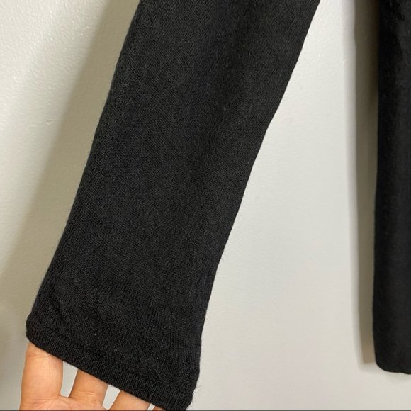 J.Jill Waterfall Open Wool Blend Black Cardigan - Picture 3 of 7